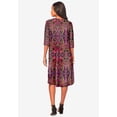 thumbnail image 2 of Roaman's Women's Plus Size Petite Plus Size 3/4 Sleeve Boatneck Swing Dress, 2 of 6
