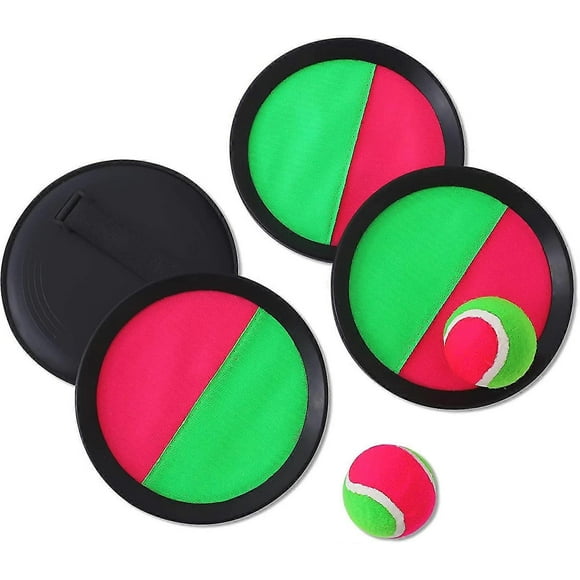 Beach Paddle, Catch Ball And Toss Game, 4 Paddles And 2 Balls, Kids Throwing Catch Ball Toy Game Set For Outdoor Garden Yard Pool Beach