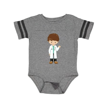 

Inktastic Doctor Lab Coat Medicine Cute Boy Brown Hair Gift Baby Boy Bodysuit