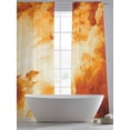 thumbnail image 4 of Burnt Orange Ombre Clouds Sheer Curtains 108 Inch Length 2 Panels Set, Modern Abstract Gradient Cloud Voile Window Treatment Semi Sheer Long Curtains Drapes for Bedroom/Living Room/Kitchen 52"x108"x2, 4 of 7