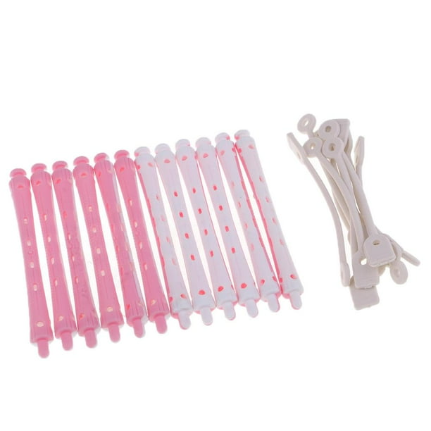 12 unidades de varillas largas para barbero, pasador de ondas rizos, kit de 9 x 1 cm