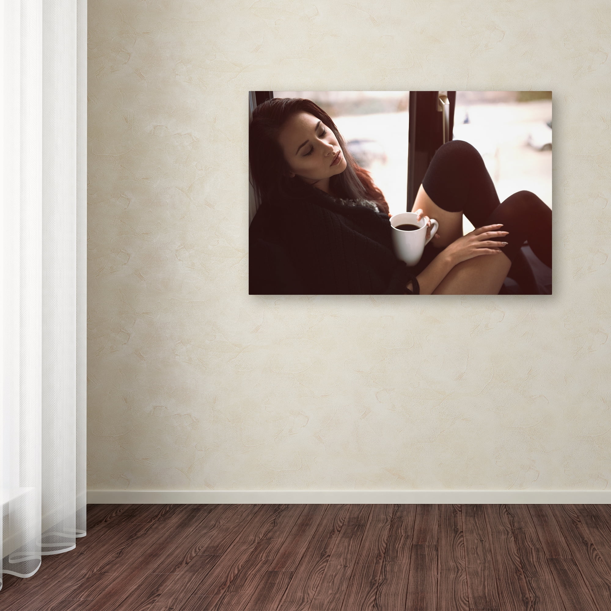 Trademark Fine Art 'Morning Coffee' Canvas Art by Rod Clemen
