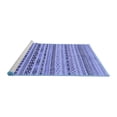 thumbnail image 2 of Ahgly Company Machine Washable Indoor Square Solid Blue Modern Area Rugs, 4' Square, 2 of 4