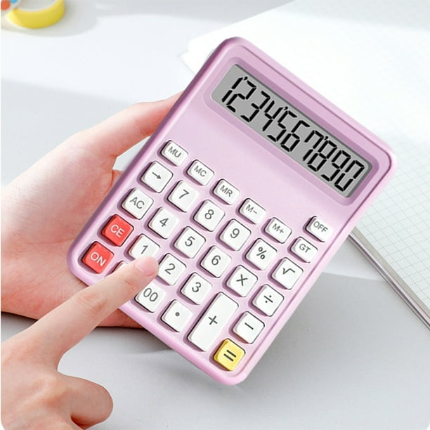 Calculadora básica silenciosa portátil para escuela, oficina y hogar - Alimentada por pilas y teclas grandes para operaciones matemáticas fáciles