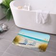 thumbnail image 3 of FJPT Non Slip Flannel Polyester Floor Mat Beach Scene With Lounge Chairs And Grass For Bathroom Kitchen Bedroom Decor 16x24 inch, 3 of 5