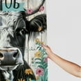thumbnail image 3 of Orinice Rustic Highland Cow Shower Curtain Teal Daisy Funny Cattle Farm Western Wooden Fence Farmhouse Home Bathroom Decor Waterproof Fabric  White, 3 of 6