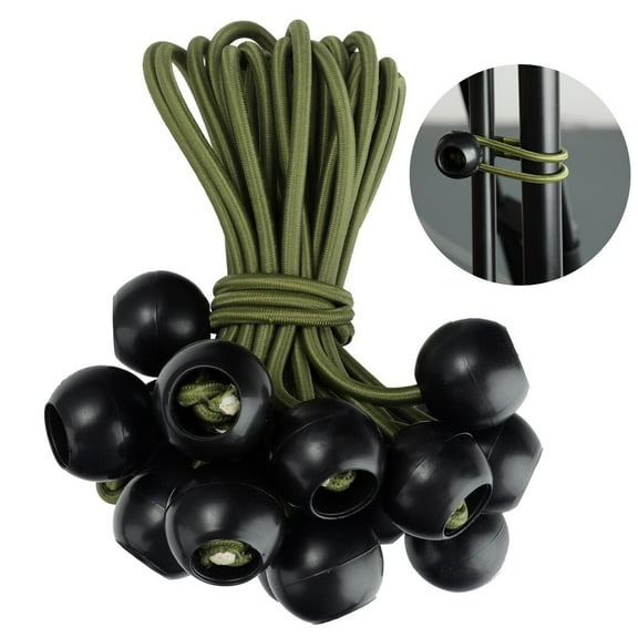 50PCS Ball Bungee Cords Heavy-Duty 4" Tarp Bungee with Balls Weather Resistant Tie Down Strap Elastic Cord for Camping, Canopy, Tents, Cargo, Holding Wire and Hoses