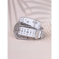 thumbnail image 3 of ESTRAPVIA Rhinestone Belt for Men & Women, Western Cowboy Cowgirl Belt with Bling Cross Design for Jeans, 3 of 5