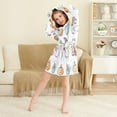 thumbnail image 3 of FORMRS Niños Bathrobe Unisex Hooded Robe Soft Plush Pajamas Sleepwear, Size 10-12T, White Halloween Ghost, 3 of 7