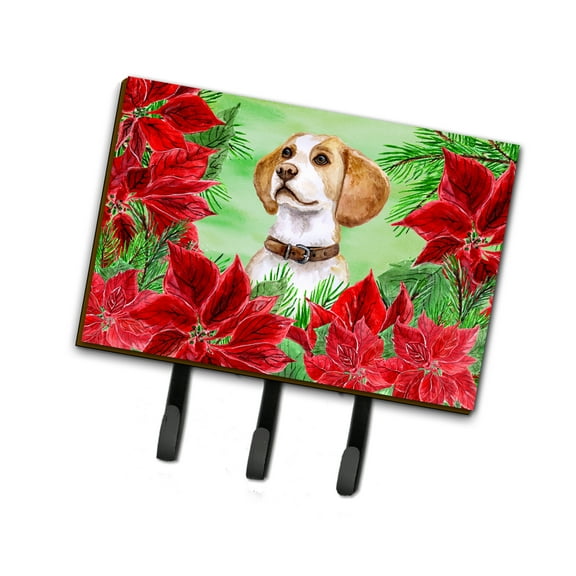 Beagle Poinsettas Leash or Key Holder