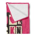 thumbnail image 2 of Retro Soft Flannel Fleece Throw Blanket, Vintage Letters I Love Rock n' Roll on Grunge Poster Music Theme Art, Cozy Plush for Indoor and Outdoor Use, 60" x 80", Pink Charcoal Grey Beige, by Ambesonne, 2 of 5