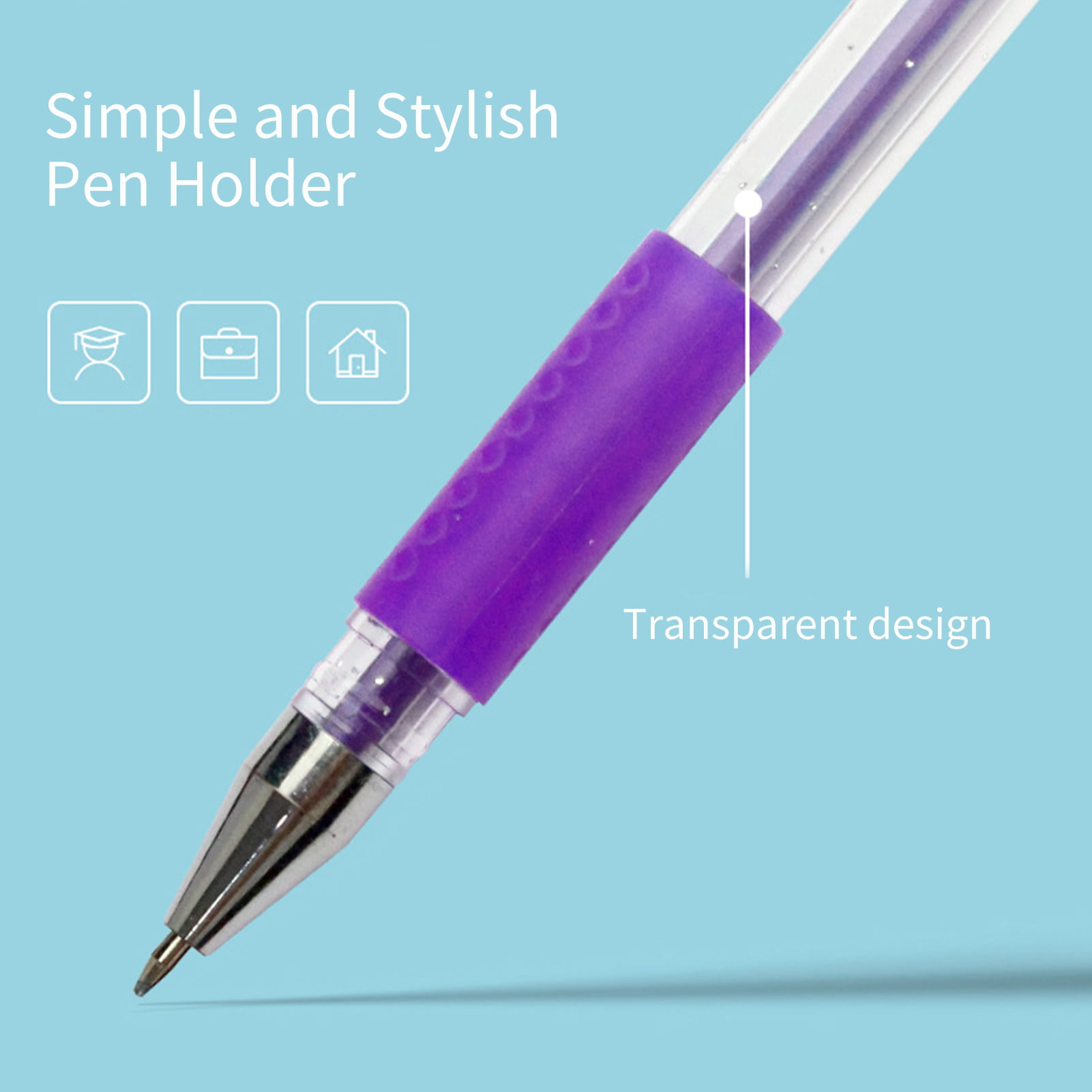 (PO) Epoxy Pen: Stay (Purple and teal ombre glitter with silver paw print  semi colon)
