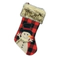 thumbnail image 2 of ZDWQFA Christmas Stockings Large Plaid Holders Elk Snowman Santa Claus Snowflake and Plush Faux Fur Cuff Gift Bag for Family Holiday Xmas Party Decorations, 2 of 7