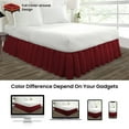 thumbnail image 4 of HNB Store Ruffled Bed Skirt Easy Fit 18" inch Drop | Microfiber Made | Decorative Short Queen Size Bedskirt | Burgundy, 4 of 7