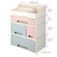 thumbnail image 2 of Organize storage box for multi-scene use, ROSELIFE [TCDF-09] Desktop Organizer, 4 Pieces 4 Drawers, 5 Slots, Blue, Pink and Green Assortment, 2 of 7