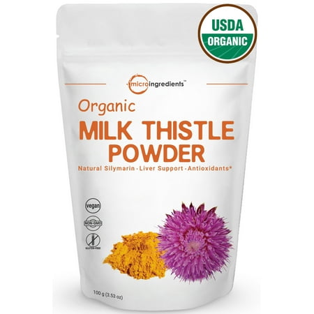 - Premium Pure Organic Milk Thistle Extract Powder 100 grams, Highly Concentrated To 80% Silymarin