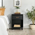 thumbnail image 4 of Walker Edison 18" Solid Wood 1-Drawer Framed Nightstand - Black, 4 of 20