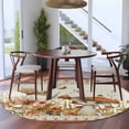thumbnail image 3 of Vintage Mushroom Round Area Rug 5Ft Washable Circle Rugs for Living Room Bedroom, Spring Floral Retro Art Pastoral Botanical Non-Slip Carpet Floor Mats Indoor Outdoor Carpet Runner Home Decor, 3 of 8