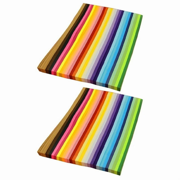 2X 1350 Sheets Star Paper Strips 27 Assortment Color Star Paper Lucky Wish Double Sided Stars Paper,2700 Paper Strips,Multicolor