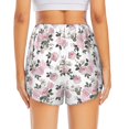 thumbnail image 2 of Lsque Rose Flowers Printed Women's Running Shorts with Liner Pockets,Elastic Quick Dry Workout Athletic Gym Yoga Shorts,Womens High Waist Shorts-Medium, 2 of 9