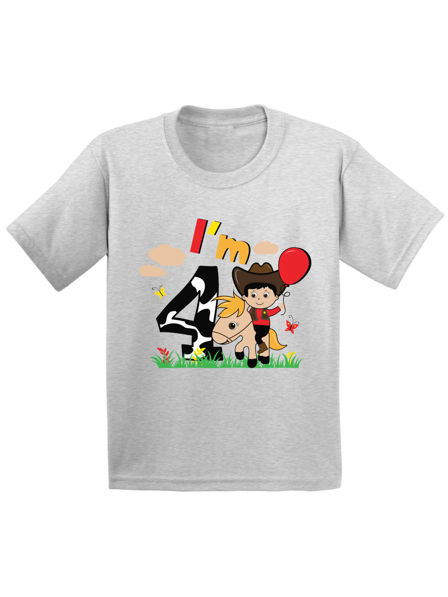 Awkward Styles Awkward Styles 4th Birthday Toddler Shirt Cute Cowboy