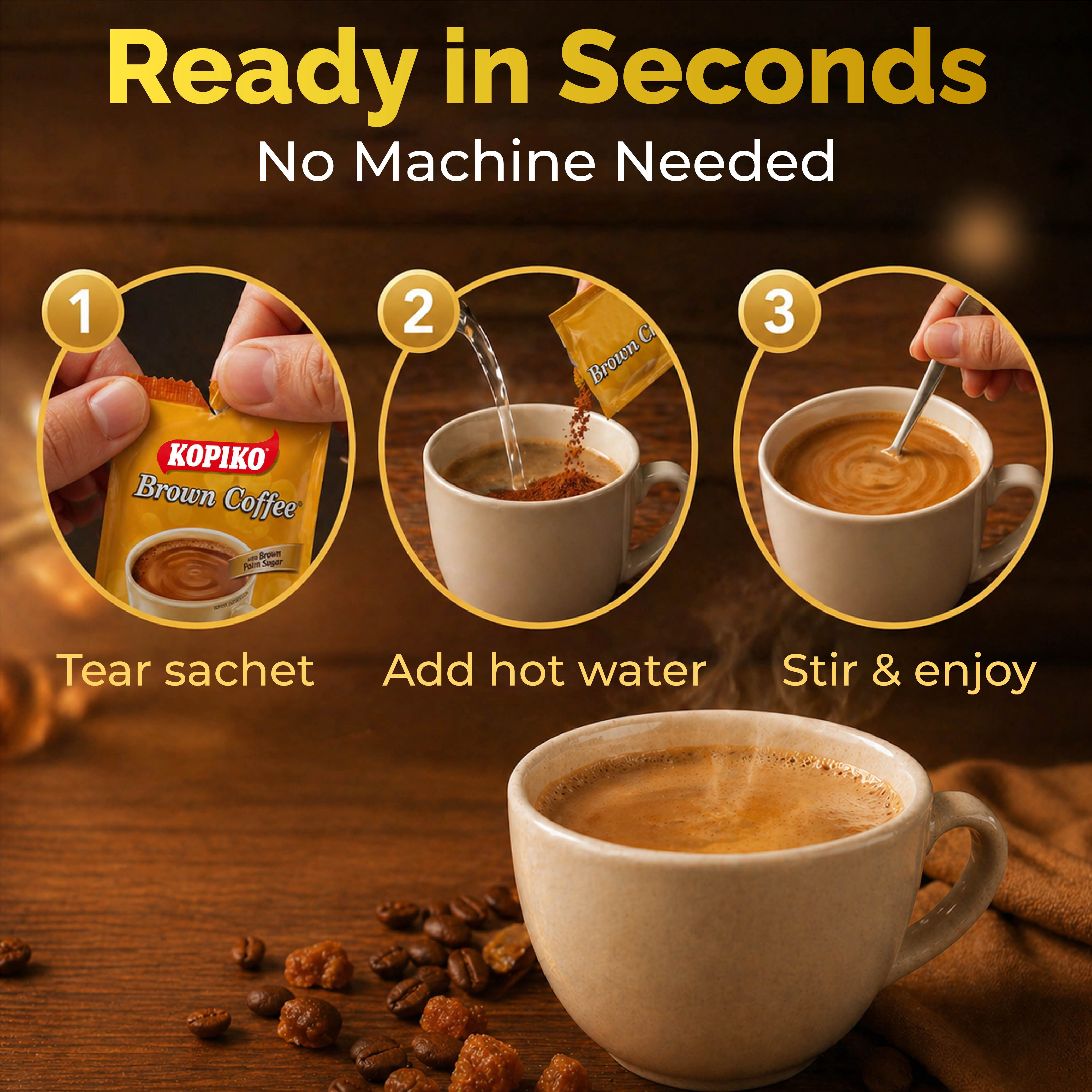 Kopiko 3in1 Instant Brown Coffee with Creamer and Sugar - 24