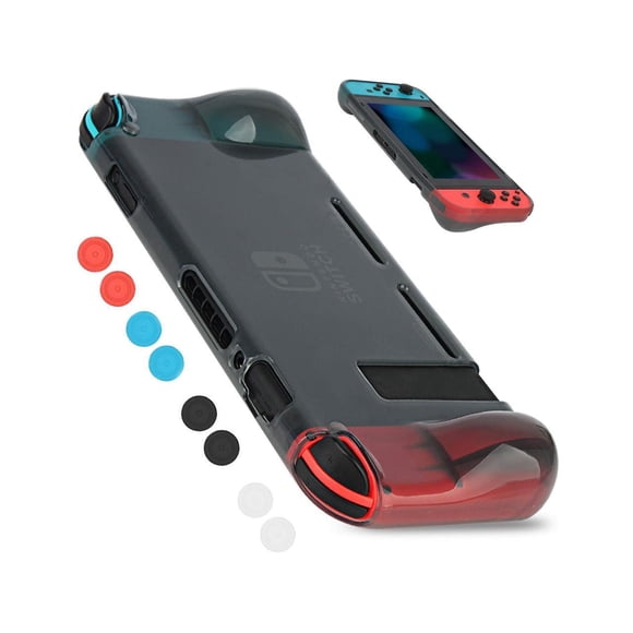 Étui de Protection pour Nintendo Switch, Étui à Prise en TPU Souple et Confortable et Housse Ergonomique Anti-Rayures à Absorption des Chocs pour Nintendo Switch 2017 avec 8 Capuchons de Poignées de Pouce
