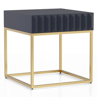 Furniture of America Alto 1-Drawer End Table, Antique Blue