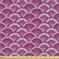 thumbnail image 2 of Ethnic Fabric by the Yard Upholstery, Monochrome Style Oriental Ornamental Style Inspired Floral Elements, Decorative Fabric for DIY and Home Accents, Magenta Pale Mauve by Ambesonne, 2 of 5