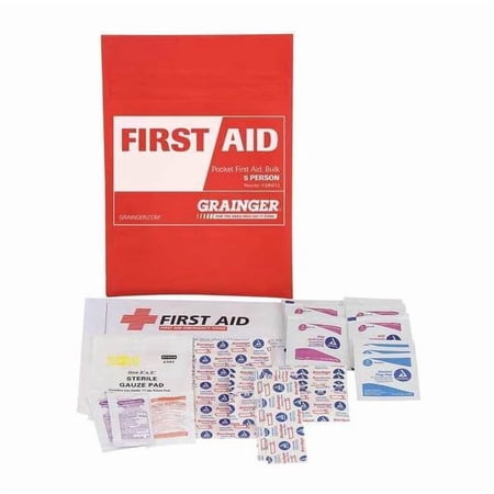 First Aid Kit and Housing, Fabric 38 Components, 5 People Served 54530