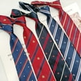 thumbnail image 3 of Men's Classic Stripe Jacquard Woven Silk Tie Formal Party Suit Necktie, 3 of 4