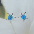 thumbnail image 3 of Paradise Hawaii Gifts Sea Turtle Necklace Set, Blue Opal Sterling Silver Necklace and Earrings, 3 of 9