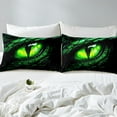 thumbnail image 4 of 3D Dragon Eye Bed Sheets Queen Size,Western Animals Bedding Set 4Pcs Men Teens Room Decor,Green Gemstone Eye Fitted Sheet Magical Mysterious Black Top Flat Sheet,2 Pillowcases, 4 of 6