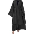 thumbnail image 3 of IBTOM CASTLE Muslim Chiffon Abaya for Women Open Front Cardigan Modest Dress with Hijab Scarf Middle East Arabian Robe Islamic Long Dress M Black, 3 of 8