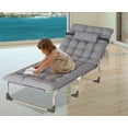 thumbnail image 6 of JSTUOKE 5-Fold Camping cot for Adults & Kids, Adjustable Folding Bed Reclining Folding Lounge Chairs with Pillow and Pearl cotton pad, Portable Intdoor Folding Sleeping Cots Bed, 6 of 14