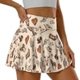 thumbnail image 3 of Xoenoiee Cactus Cow Horse Hat Boots Scarf Print Pleated Tennis Skirts for Women High Waist Golf Skort with Built-in Shorts Breathable Athletic Skorts, 2XL, 3 of 6