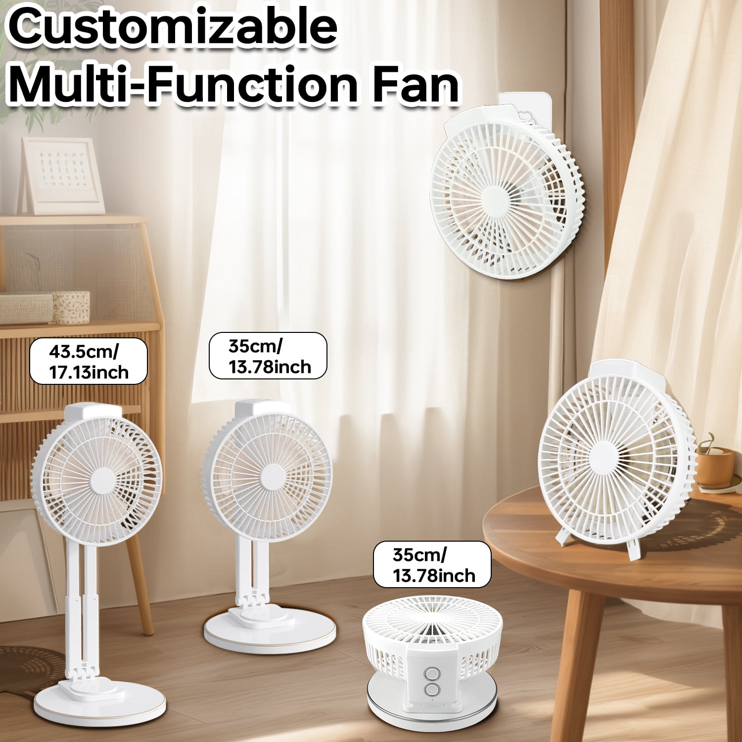 Portable Fan Rechargeable Usb Desk Fan With Light Hanging Hook Adjustable Height And Removable Head Folding Table Fan For Office Home Camping Travel