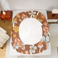 thumbnail image 5 of Feelyou Rustic Mushroom Twin Sheet Sets, Orange Flower Floral Bedding, 3 Pieces, 5 of 7