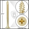 thumbnail image 4 of Cauldham Bright Brass Wood Screws #9 x 2-1/4 Inch for Door Hinges - 25 pack, 4 of 7
