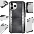 thumbnail image 1 of Compatible with iPhone 13 Mini Hybrid Fusion Guard Phone Case Cover (Multi Black Crosshatch), 1 of 1