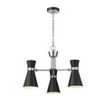 thumbnail image 3 of Z-Lite Soriano 3 Light Steel Chandelier in Matte Black and Heritage Brass, 3 of 7