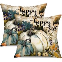 Fall Pillow Covers 18x18 inch Set of 2 Retro Pumpkin Maple Leaf Decorative Throw Pillow Covers Autumn Thanksgiving Farmhouse Decoration for Home Couch