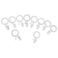 thumbnail image 2 of Urbanest 1" Nylon-Insert Curtain Rings With Clips and Eyelets, Set of 8, Glossy White, 2 of 2