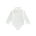 thumbnail image 1 of FOCUSNORM Barboteuse de Printemps pour Bébé Couleur Unie Manches Longues Col Roulé Combinaison Extensible pour Garçons Filles, 1 of 9