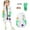 Girls 5PCS, variant on Mad Scientist Costume for Girls Boys Halloween Dress Up With Eyeglass Bow Tie Gloves