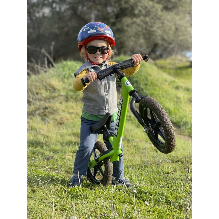 Strider 12” Sport Bike, Green - No Pedal Balance Bicycle for Kids