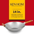 thumbnail image 6 of Ken Hom Flat Bottom Non-Stick Wok, 14" Carbon Steel Silver Stir Fry Cooking Pan, 6 of 7