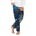 thumbnail image 2 of Yiaed Golden Blue Mountains Print Teenagers' Lounge Pants, Loose PJ Bottoms, Long Pajama Pants for Men-Small, 2 of 6