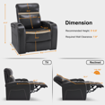 thumbnail image 4 of MCombo Power Recliner Chair with Adjustable Headrest, Home Theater Seating with USB Port, LED Light & Armrest Storage, Electric Reclining Chair for Living Room HTS400, 4 of 10