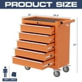 thumbnail image 6 of 5-Drawer Tool Chest,Rolling Tool Cart with Wheels,High Capacity Tool Cabinet with Locking System for Garage, Warehouse, Workshop-Orange, 6 of 7